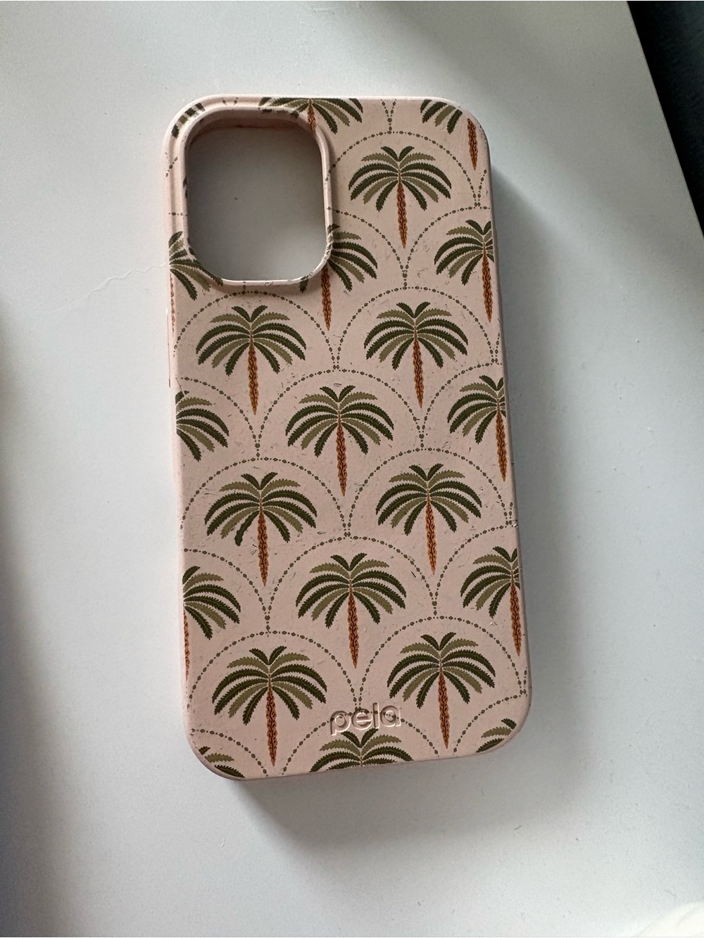 Peľa Pink Palm Pattern Phone Case — Pink & Green Tropical Design